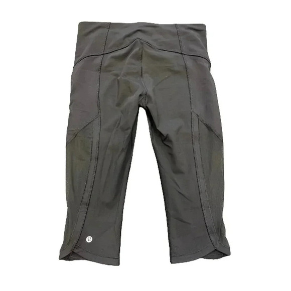 Lululemon Womens Black Compression Pull On Skinny Activewear Capri Pants… - Picture 1 of 7